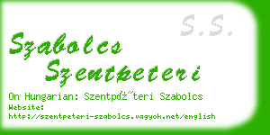 szabolcs szentpeteri business card